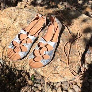 Free People metallic Marrakesh lace up sandal